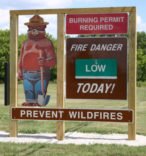 Wisconsin DNR fire danger rating map icon