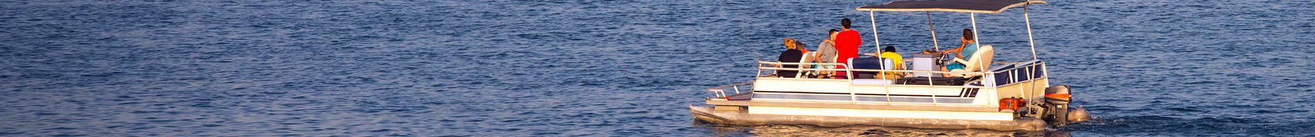Pontoon boat cruising on Lake Arbutus