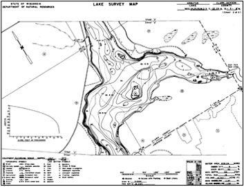 Lake Arbutus contour depth map section 3